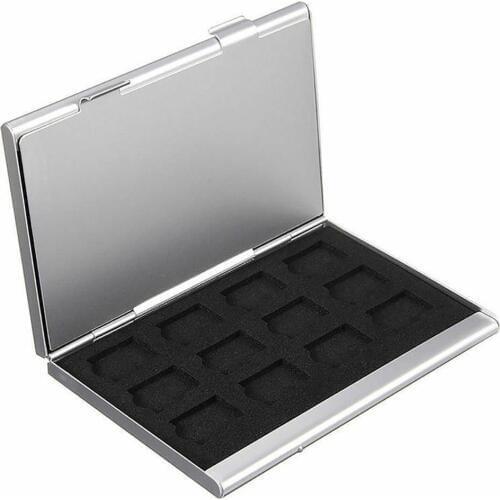 24TF Card Holder Organizer Aluminum Double Layer Bag Portable Shockproof Protection Storage Box Durable Fashion Memory Card Case