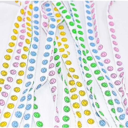 New Arrival 120cm Smiling Face Print Shoelace For Sneakers Children Shoelace