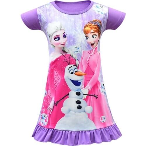 Disney Summer Dress For Girl Princess Party Holiday Cartoon Elsa Dress Girls Children Costume for Kids Dress Clothes