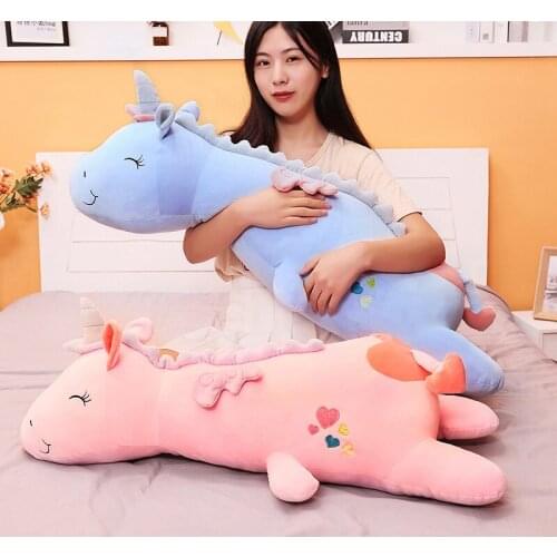 Cute party unicorn doll long pillow bedside pillow super soft clip leg pillow Tanabata gift for girlfriend Valentines Da