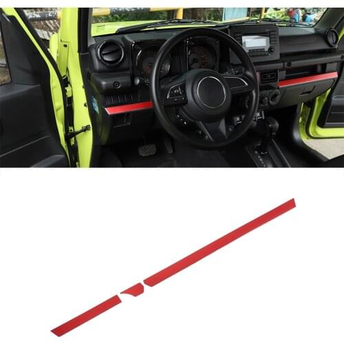 For Suzuki Jimny 2019 2020 JB64 JB74 JB43 Center Console Trim Decoration Stickers Car Interior Accessories Aluminum Alloy Red