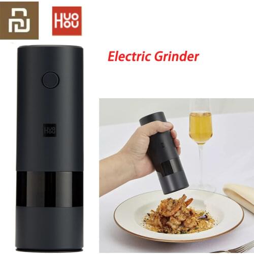 HUOHOU Electric Grinder Automatic Salt Pepper Grinder Herb Pepper Spice Gadgets for Kitchen Smashing Mashing Kitchen Tools