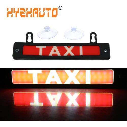 HYZHAUTO 1Pcs Waterproof Taxi LED Car Windscreen Cab indicator Lamp Sign RED LED COB Windshield Taxi Light Lamp 12V