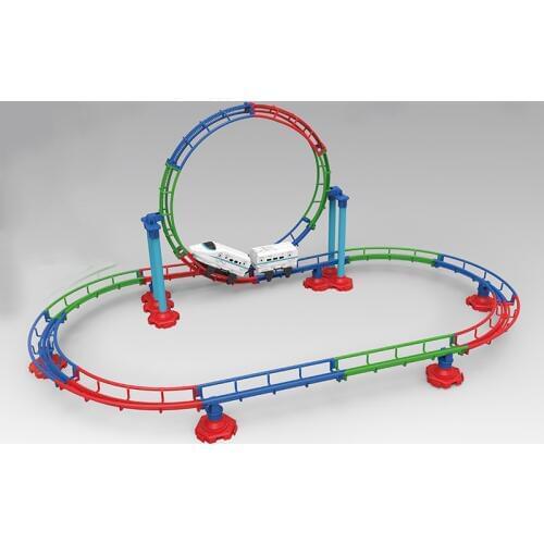 Toys Rail Vehicle Variety Of Three-Dimensional Rolling Rail Car With Light Electric Simulation Train Children Assembling Toys