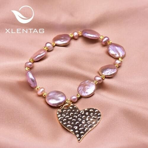 XlentAg Personalized Natural Geomatric Purple Pearl Bracelet Women Fairy Wedding Gifts Of Love Luxury Jewellery Designer GB0197B
