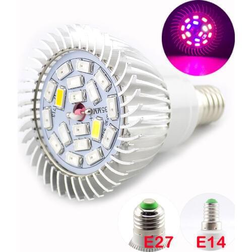 18 Led full spectrum E27 E14 growbox room flower cultivo aluminum Plant Grow light bulb growing light lamp for indoor greenhouse
