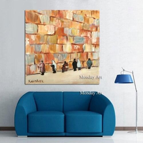 Top Selling Famous Wailing wall Canvas Painting Pure Hand Painted Modern Art oil Painting For Home Decoration Top Artist Gift