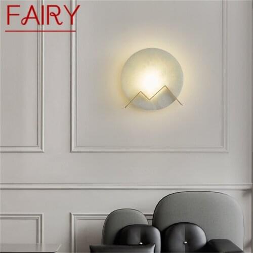 FAIRY Copper Indoor Sconce Wall Lamp Bedroom Modern Luxury Design Marble LED Light Balcony For Home