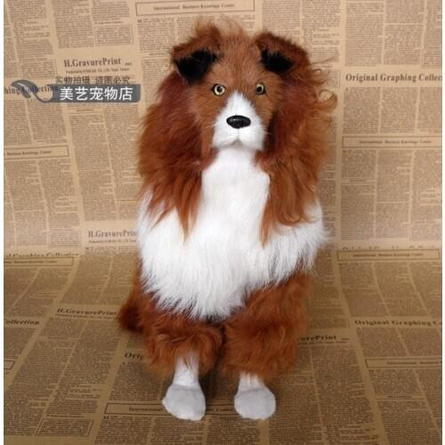 Simulation large bShepherd 26x20x30cm toy model polyethylene&furs Shepherd model home decoration props ,model gift d156