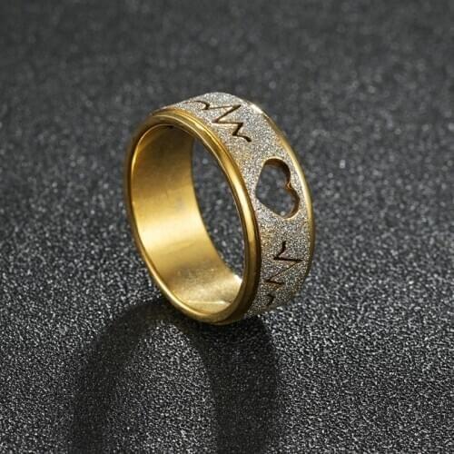 Newest Arrival Fashion Rings For Women Hollow Love Heart Design Matte Stainless Steel Ring Jewelry Valentines Day Best Gift