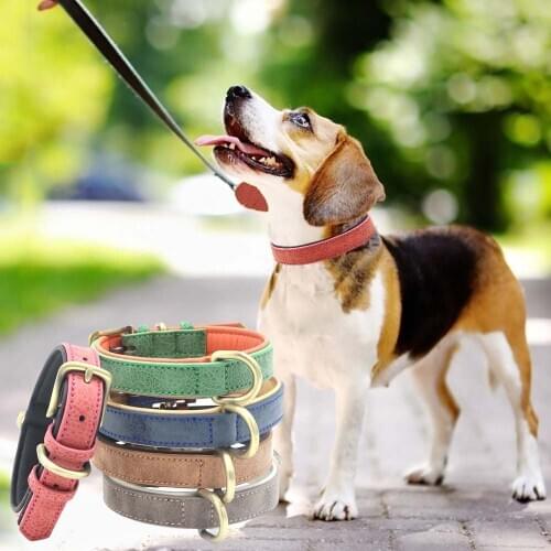 Dog Collars Adjustable Double Soft PU Leather Collar for Chihuahua Frech Bulldog Grooming Collar Dog Accessories for Small Larg