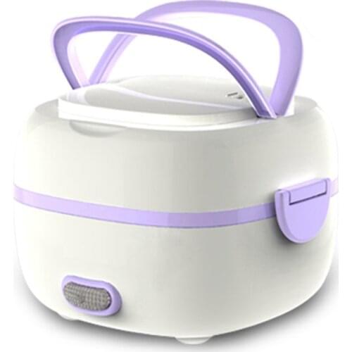 2Pcs/Lot 1L Portable Electric Food Box Heating Lunch Box Rice Cooker Food Heater Container For Food Dishes Warmer 2 Layers 200W