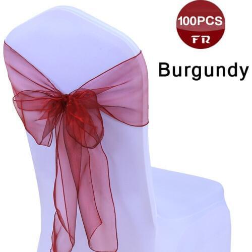 Wedding Chair Bows 18X275cm Shimmering Organza Fabric Chair Band Sashes Butterfly Bow tie for Wedding Banquet Event Party Decors