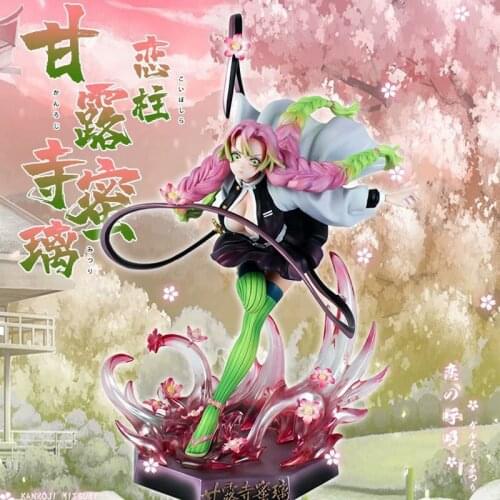 Anime Demon Slayer Blade Love Column 21cm Ganlu Temple Honey Pear Standing Fighting Scene Pvc Figure Collectible Decoration Toy