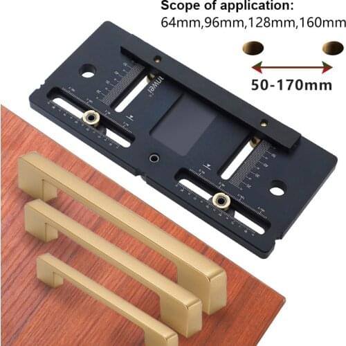 Woodworking Hole Handle Pitch Punch Locator Aluminum Alloy Pocket Jig Set Wardrobe Door Cabinet Positioner Drill Guide Sleeve