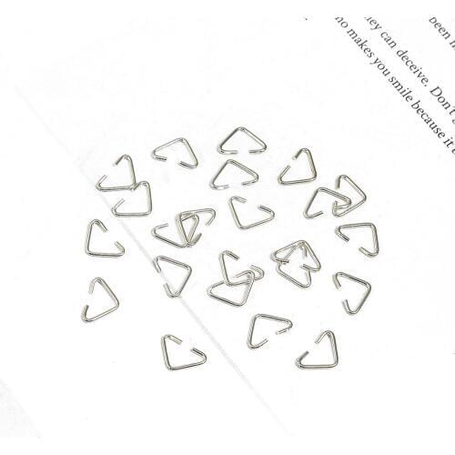 100pcs 6x10mm Triangle Loops Jump Rings Split Rings Jewelry Connector Findings Accessories for Jewelry Making