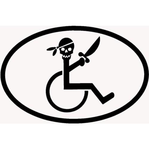 Super Funny Handicap Pirate Symbol Sticker for window Door Laptop Motorcycle Kayak Home Decor Vinyl Decal 13x8cm