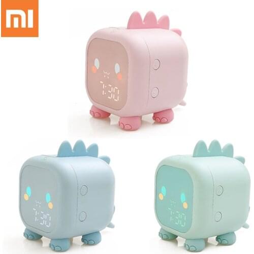 Xiaomi Led Cartoon Alarm Clock Voice Control Digital Voice Time, Desktop Decoration, With Temperature Display Snooze Timer Clock