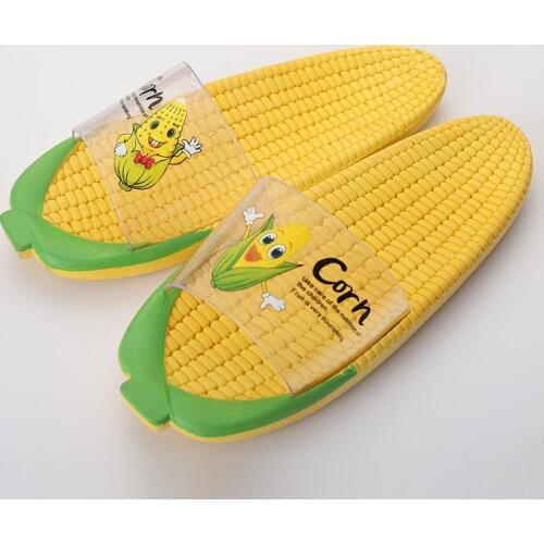 Creative Corn Women Slipper Flat Heel Flip Flop Non-slip Indoor Bathroom Non Slip Sandals House Shoes Zapatos De Mujer TX99
