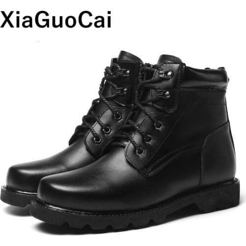 Winter Men Ankle Boots Plush Warm Tatical Army Military Boots Black Big Size Male Snow Martin Botas High Top Man Shoes With Fur