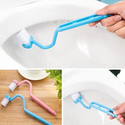 1Pcs Scrubber Curved S Shape Portable Toilet Brush Corner Brush Bathroom Accessories household Tools 21cm PP Material