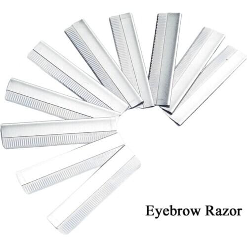 100pcs/lot Stainless Steel Hair Blade Knife Tattoo Eyebrow Trimmer Scraper Eyebrow shaping Shaver Makeup Tools