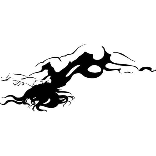 14.4*16.4CM Naked Abstract Sleepy Lady Popular Fashion Style Car Sticker Black/Silver Vinyl Car Decal C20-0890