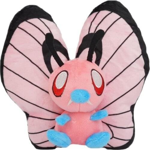 17cm Takara Tomy Pokemon Anime Pink Shiny Butterfree Plush Toys Cute Cartoon Soft Stuffed Dolls for Children Kids Gifts