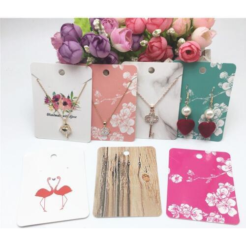 20pcs 8x6cm Rectangular Jewelry Display Card DIY Handmade Necklace/Earring Packing Card