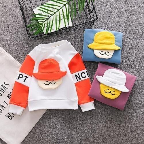 2018 baby boy girl cartoon sweatshirt long sleeved cotton shirts kids boys long sleeved sweaters children clothing