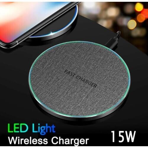 15W Qi Wireless Charger Charging Pad Mat For iPhone 11 Pro Xs Max X Xr 8 Fast Induction Charger Pad for Samsung Huawei phone