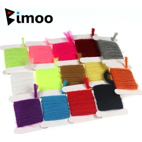 Bimoo 2m Card Fly Tying Body Yarn Egg Yarn Nymph Egg Fly Tying Materials Caddis Body Tying Thread Grey Orange Red Purple Etc