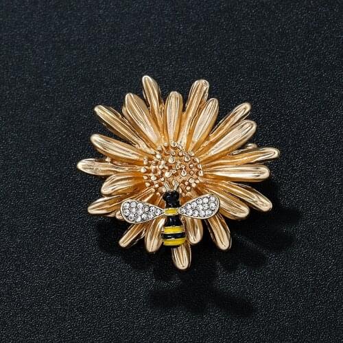 Fashion Enamel Gold Bee Pins And Brooches For Women Statement Jewelry Cute Insect Lapel Flower Trendy Ladies Brooch pin New2020