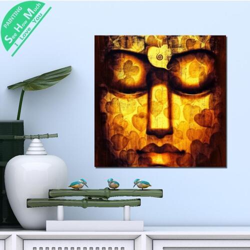1 Piece Buddha God Face Linden HD Printed Canvas Wall Art Posters and Prints Poster Painting Framed Artwork Room Decoration