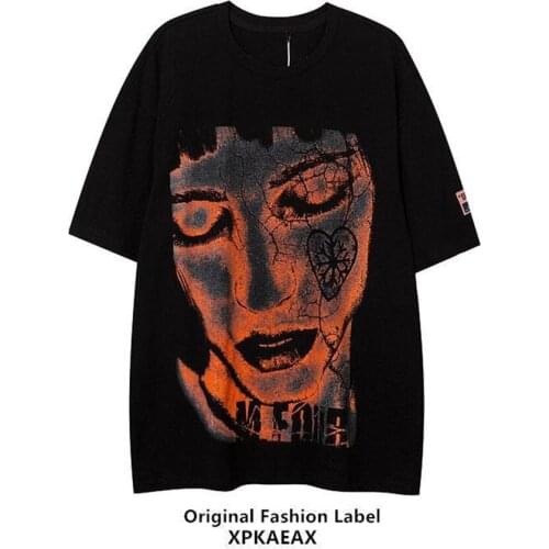 Black Devil Gothic T Shirt Streetwear Girls Funny Cotton T-Shirt Summer Harajuku Tshirt Short Sleeve Tops Tee White Ins Shirt