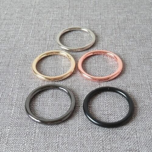 1 pcs 32mm black metal O rings circle ring belt clasp buckle for bag dog pet harness key chain DIY sewing garment accessories