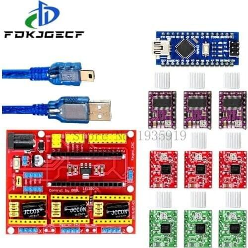 CNC shield V4 engraving machine 3D Printer+3pcs A4988 / DRV8825 driver expansion board+ NANO 3. 0 with USB cable For Arduino
