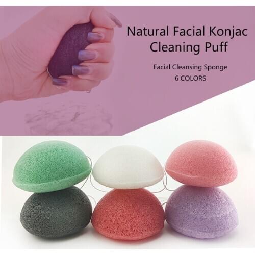 6pcs/lot Konjac Face Exfoliator Facial Cleaning Sponge Face Wash Puff Cosmetic Puff Washing Pads Facial Care Bubble Foam Maker