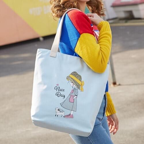 Canvas bag female messenger Japanese cloth bag literature and art Korean college students hand-held shoulder bag