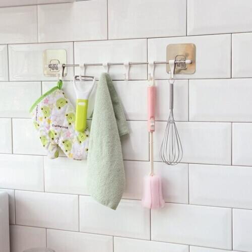 Kitchen Gadgets Cupboard 6 Hook Home Organizer Storage Rack Pantry Chest Tools Wardrobe Towel Rack Storage Shelf