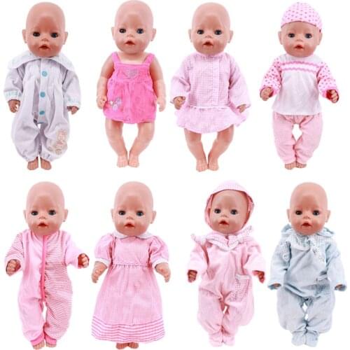 Doll Clothes Cute Striped Animals Pajamas Hats For 18 Inch American & 43 Cm Reborn Baby Doll Accessories OG Girl Doll Toys