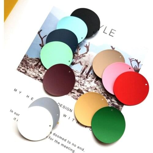 DIY Earring Material Copper Spray Matte Scrub Multi - color Rubber Paint 35mm Wafer Pendant Ring Earrings Accessories Pendant