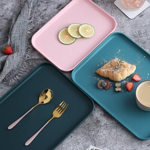 Multifunctional Rectangular Plastic Tray Storage Plate Kitchen Supplies Fruit Dessert Cake Bread Tray Home Kitchen Accessories