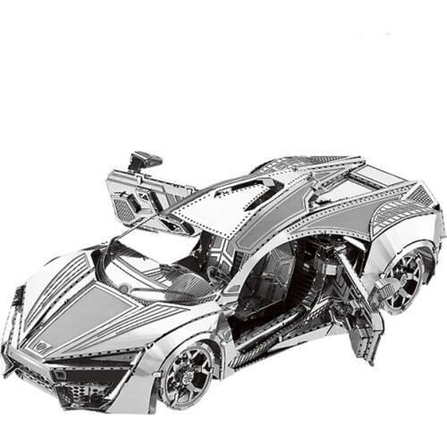 Model 3D Puzzle Metal Model Kit Hypersport Racing Car Assembly Model DIY 3D Cut Model Puzzle Toys for Adult