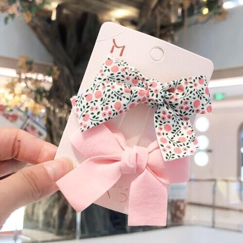 Japanese and Korean fashion hair accessories floral bow hairpins childrens duckbill clip set bangs clip side clip hairpin