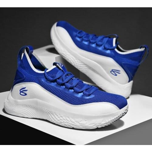 New Professional Basketball Shoes Sneakers Men High Quality Basket Shoes Men Designer Blue White Breathable Mesh Sports Sneakers