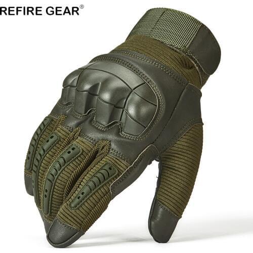 ReFire Gear Outdoor Tactical Full Finger Gloves For Men Knuckles Hiking Camping Gloves Male Army Riding Cycling Gloves