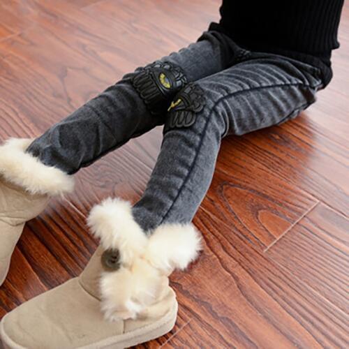 2018 Girl New Autumn Jeans Casual Trousers Toddler Girls Jeans Pants Kids Winter Pants Babys Thicken Warm Cotton Long Pants