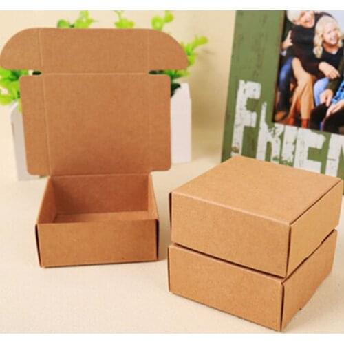 2020 Natural Kraft paper gift packaging box,small craft box folding kraft paper,brown handmade soap paper cardboard box