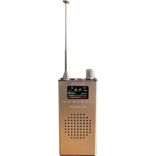 Portable ATS100 SI4732 150K-108MHz Radio Receiver FM RDS AM LW MW SW SSB + LCD + Whip Antenna + Battery + Speaker